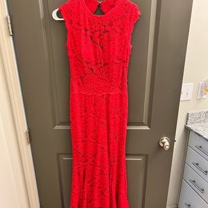 Betsy Adam Red Long Dress